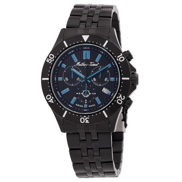 NWT Authentic Mathey-Tissot Expedition Chronograph Quartz Black Dial Men's Watch - Picture 1 of 3